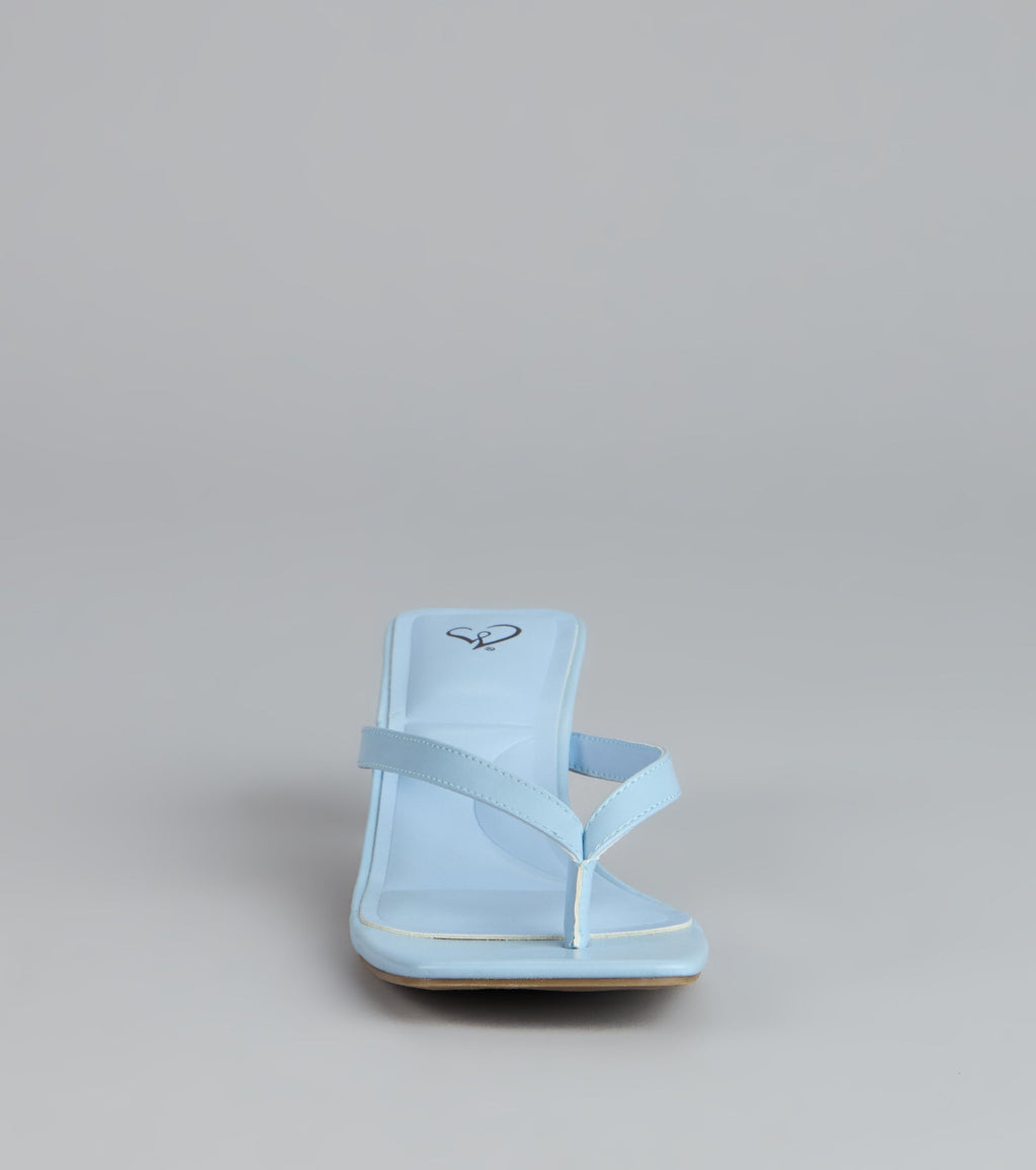 Feeling Chic Thong Square Toe Heels