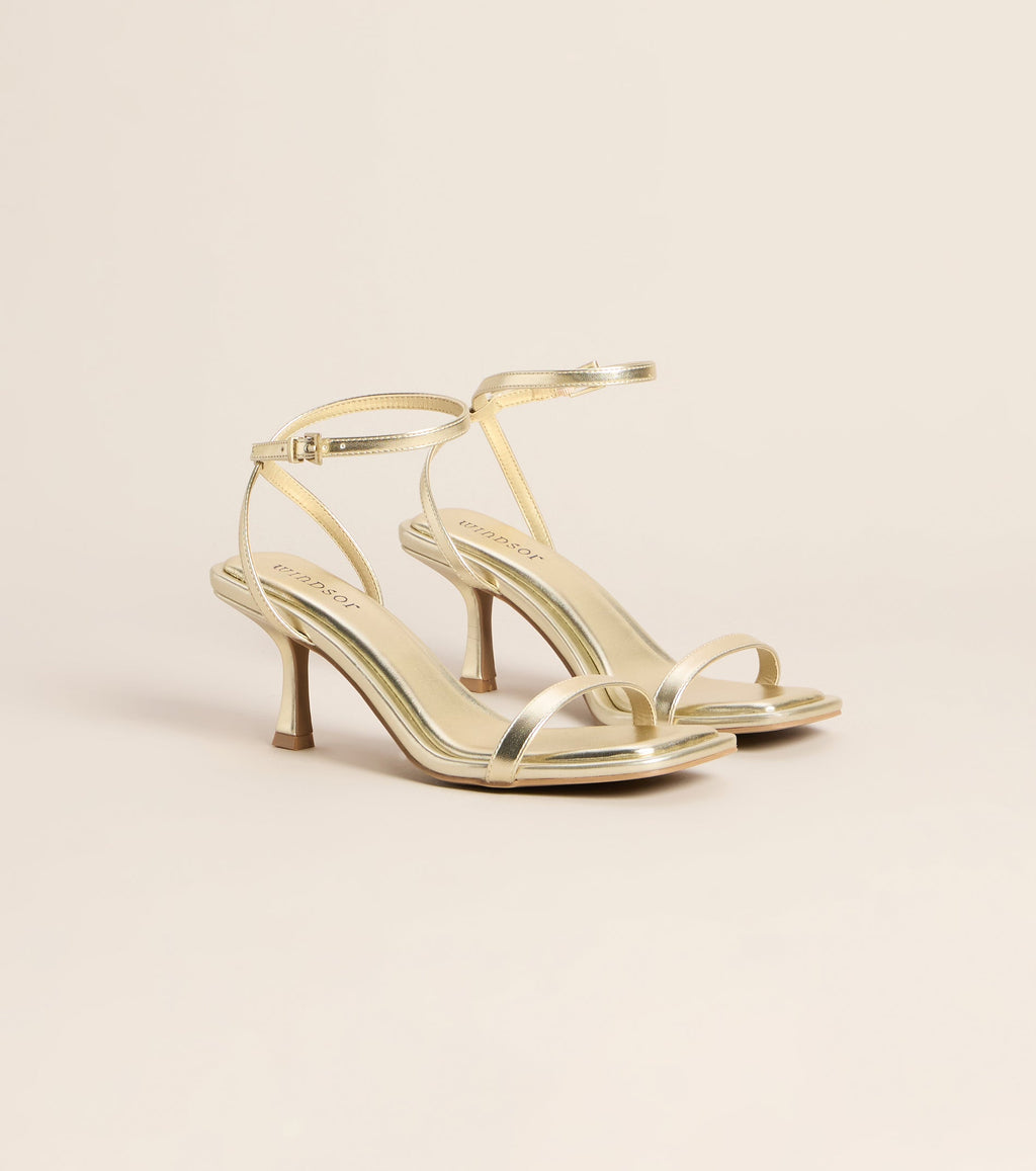 Silver Lining Strappy Kitten Heels