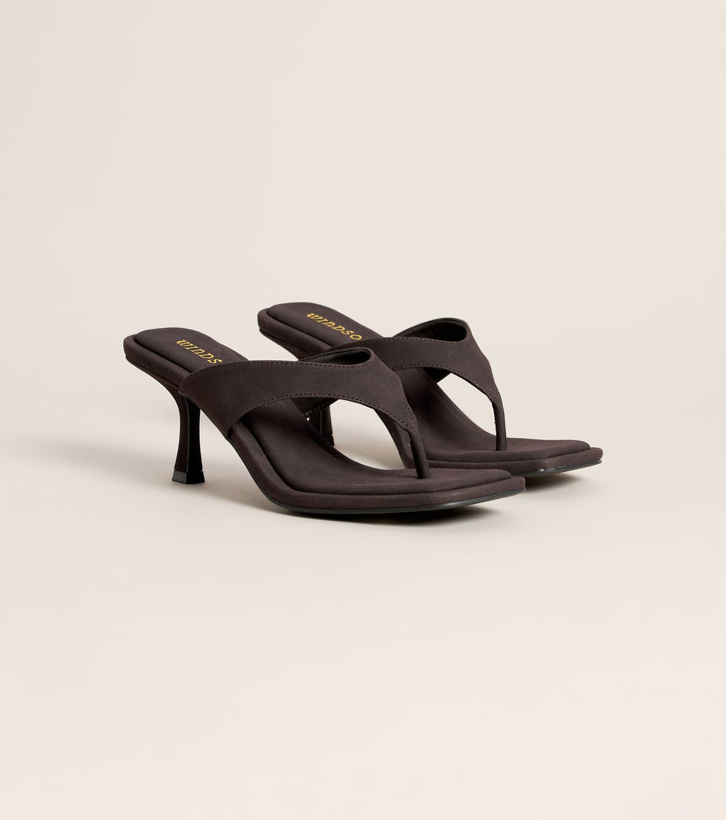 Going Somewhere Suede Thong Kitten Heels
