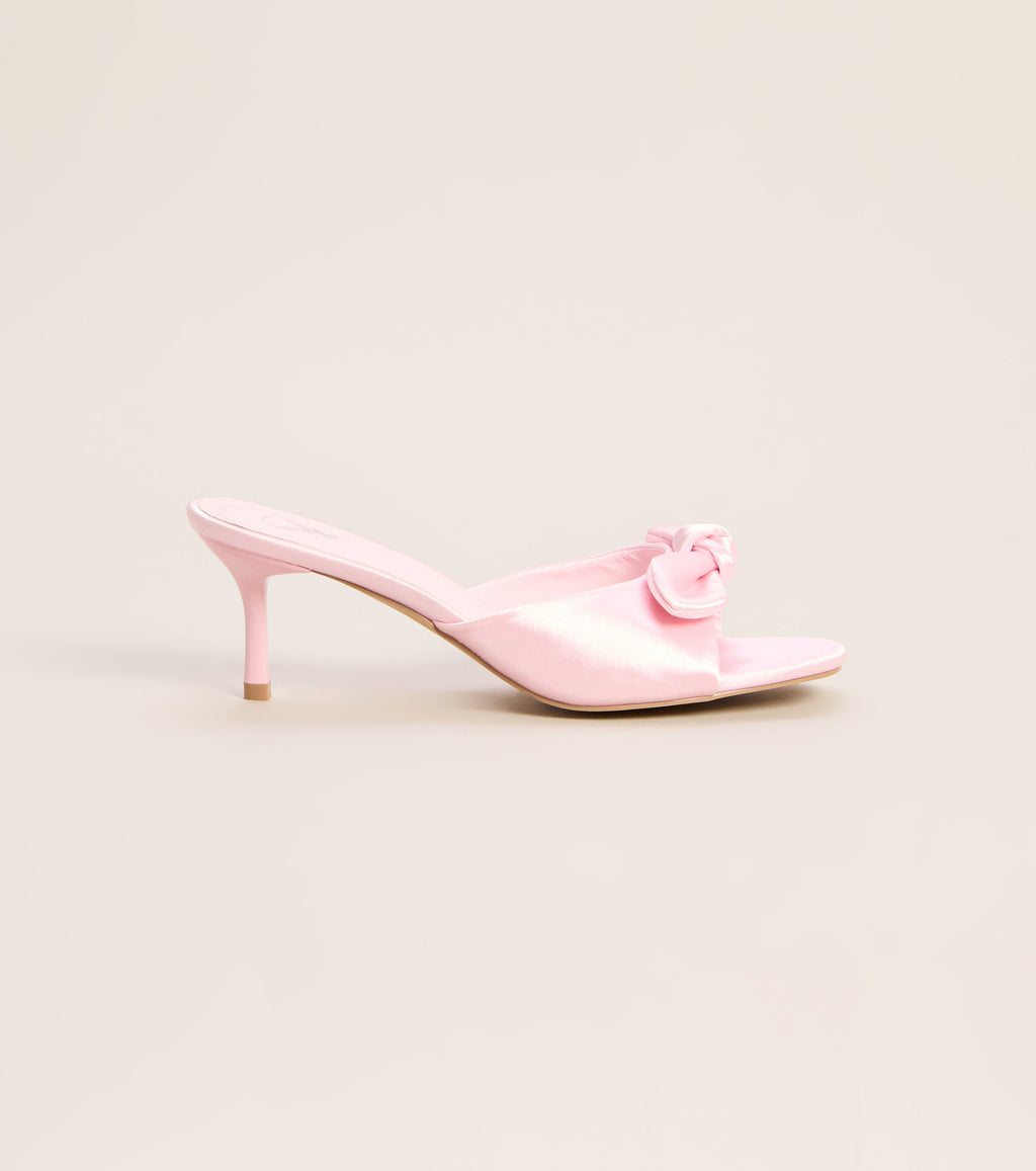 Sweet on You Bow Detail Kitten Heel Mules
