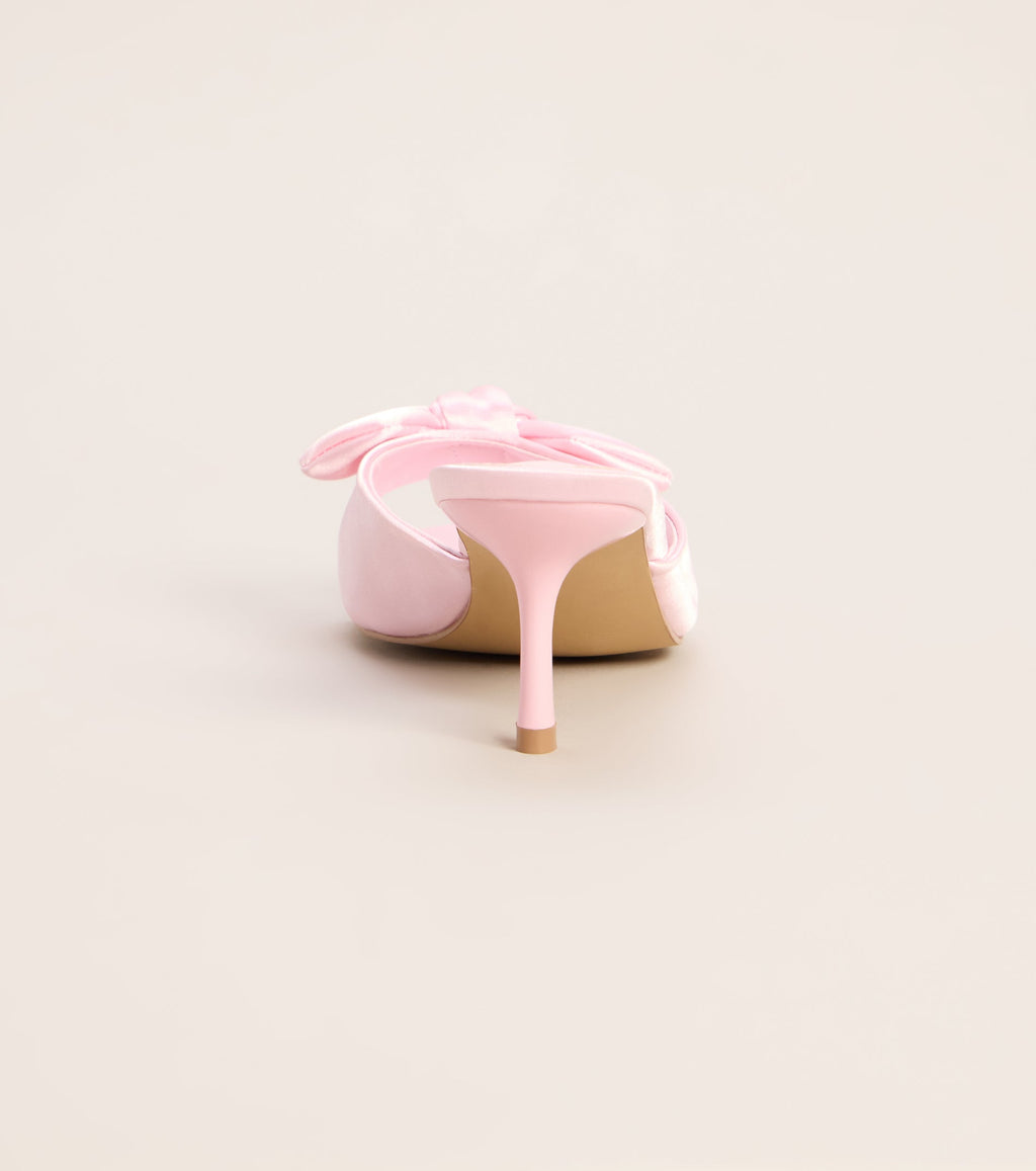 Sweet on You Bow Detail Kitten Heel Mules
