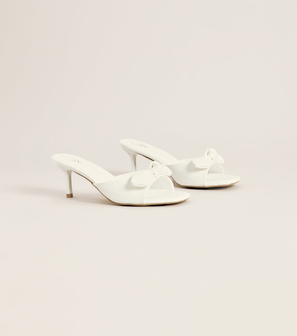 Sweet on You Bow Detail Kitten Heel Mules