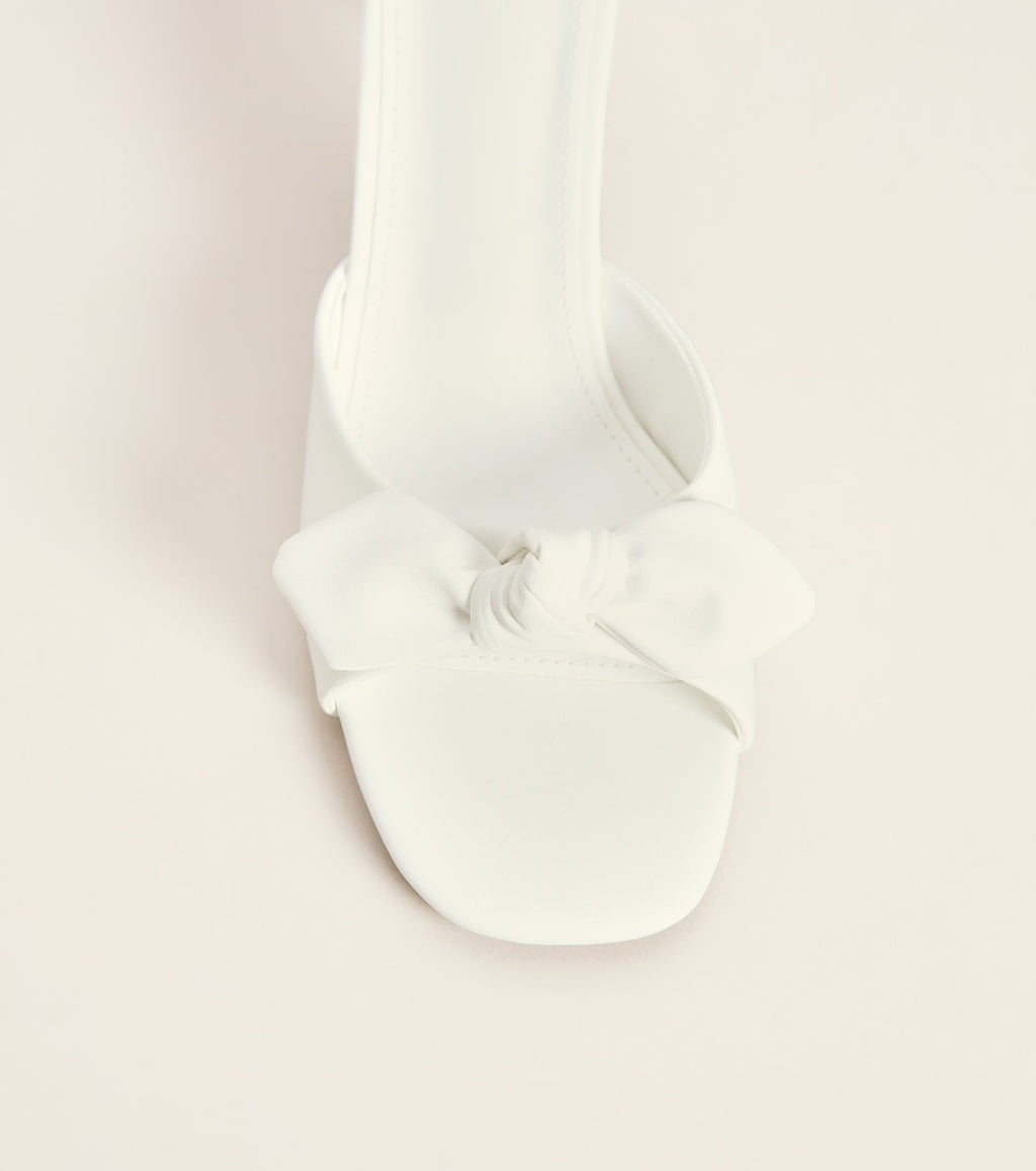 Sweet on You Bow Detail Kitten Heel Mules
