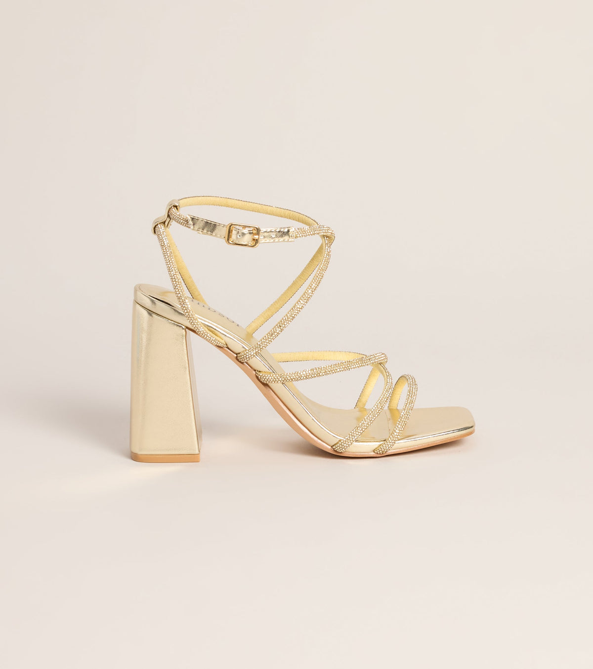 Glam Agenda Rhinestone Block Heels