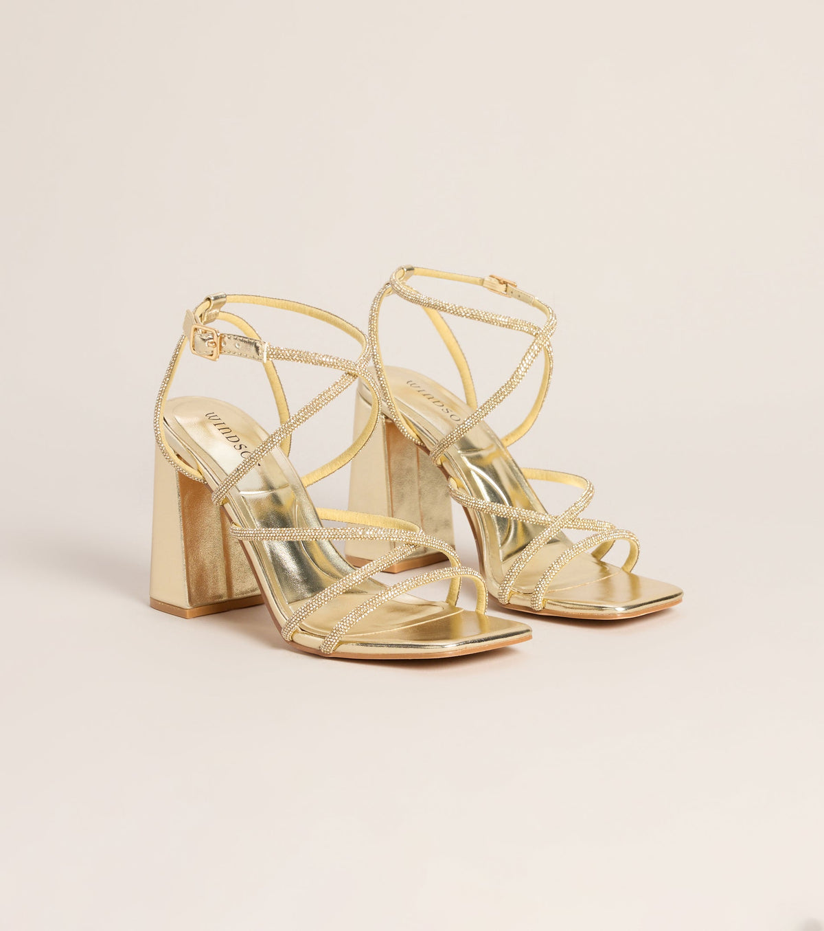 Glam Agenda Rhinestone Block Heels