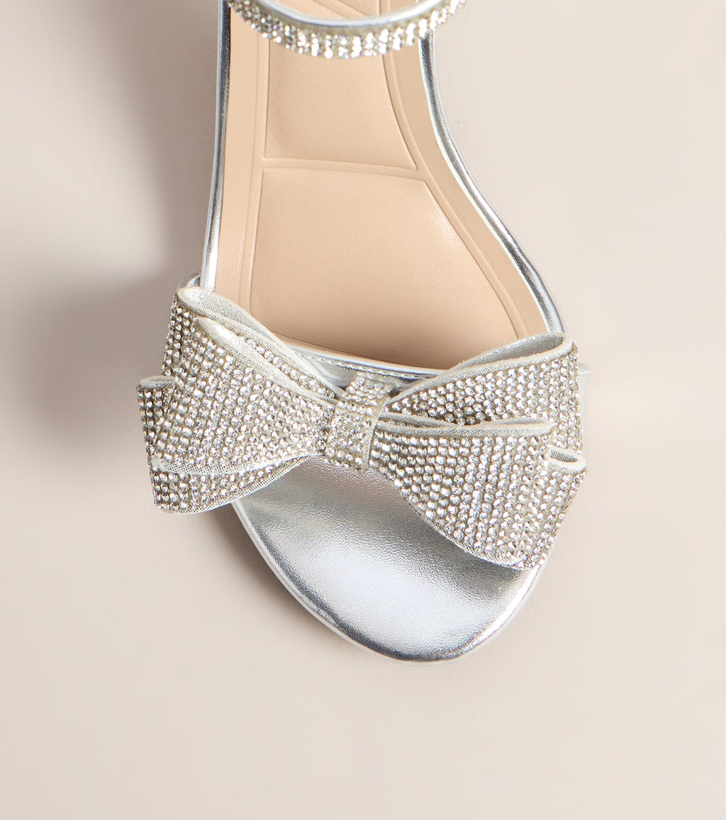 Pretty In Sparkle Rhinestone Bow Heels