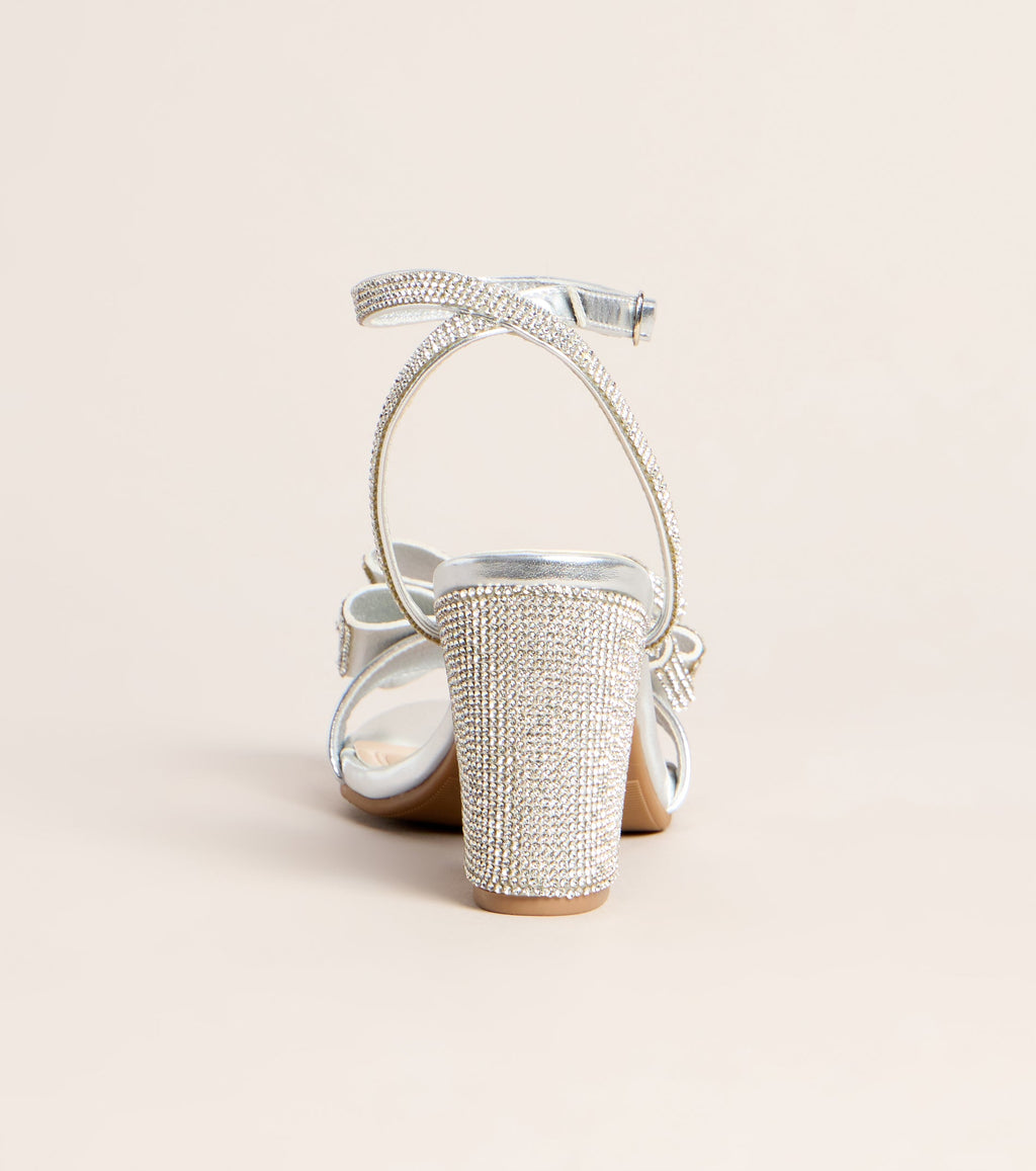 Pretty In Sparkle Rhinestone Bow Heels