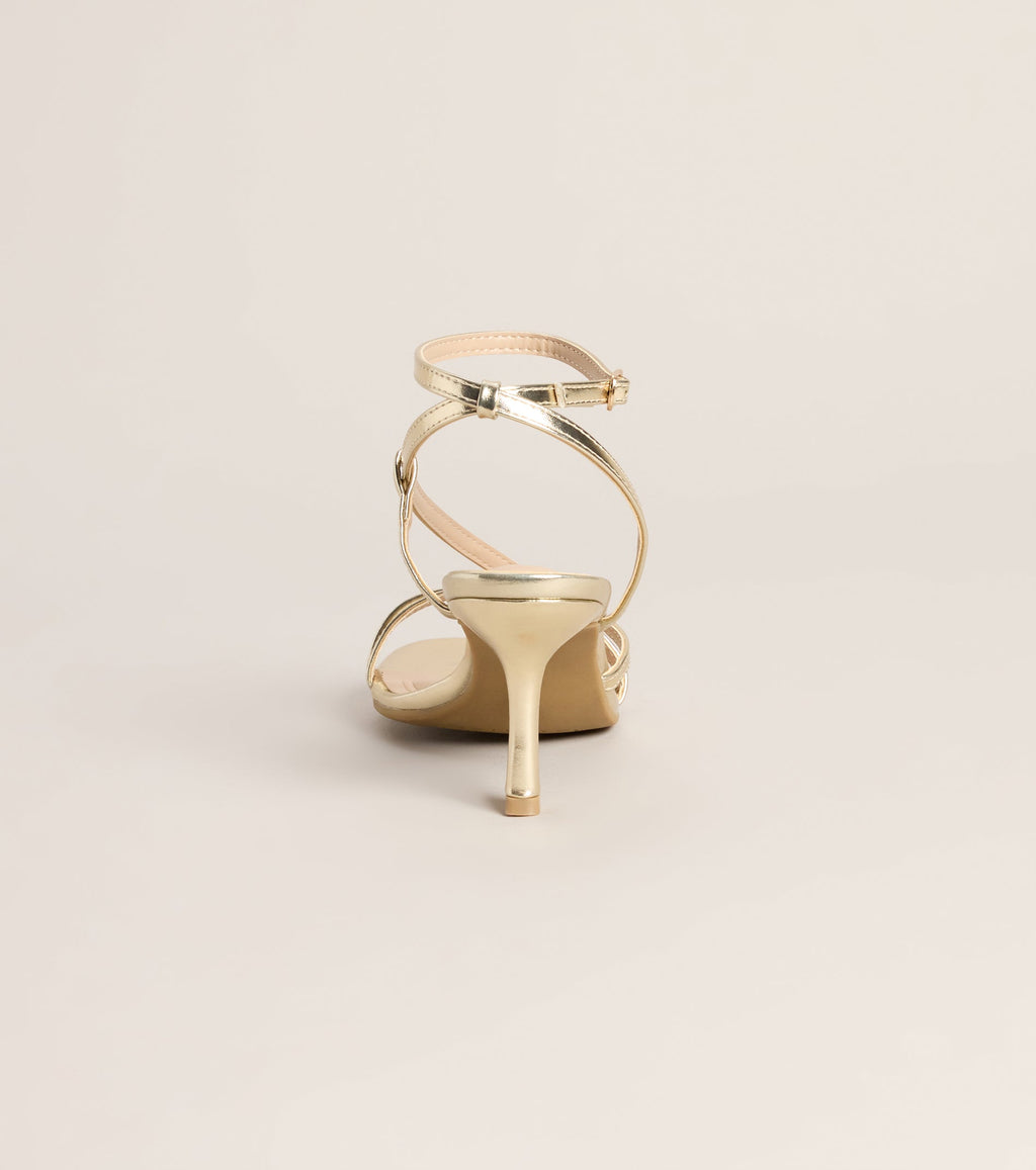 Pretty Little Plans Strappy Kitten Heels