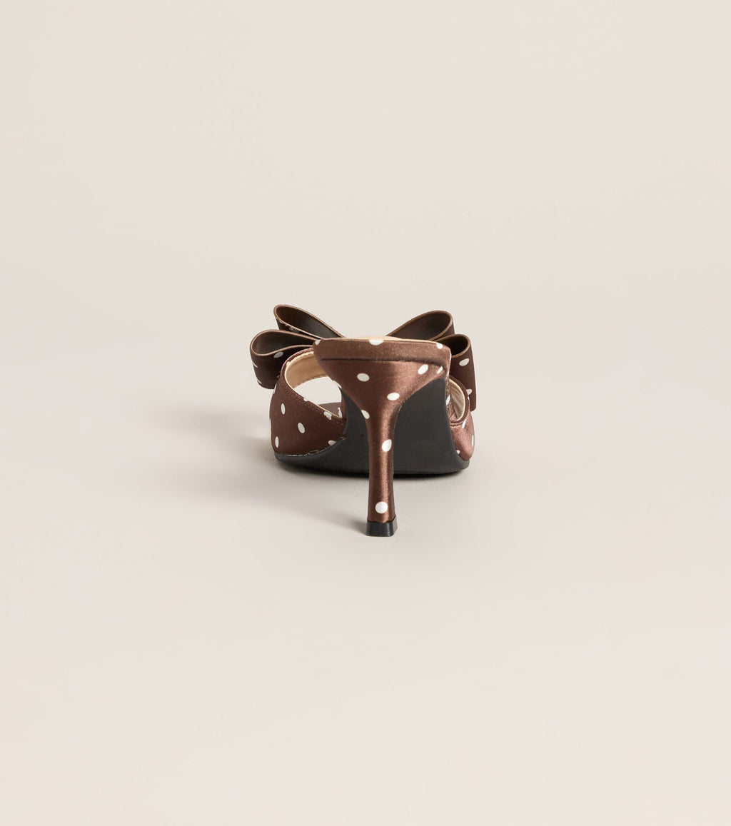 Poised Step Polka Dot Bow Mules