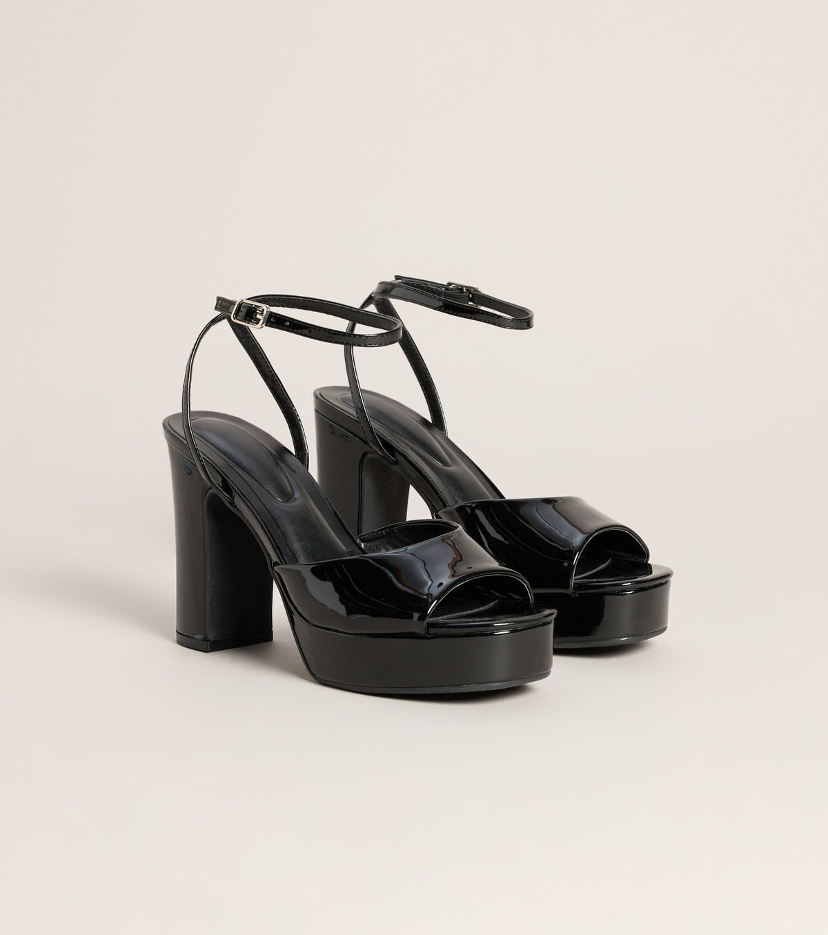 Gloss Boss Patent Platform Block Heels