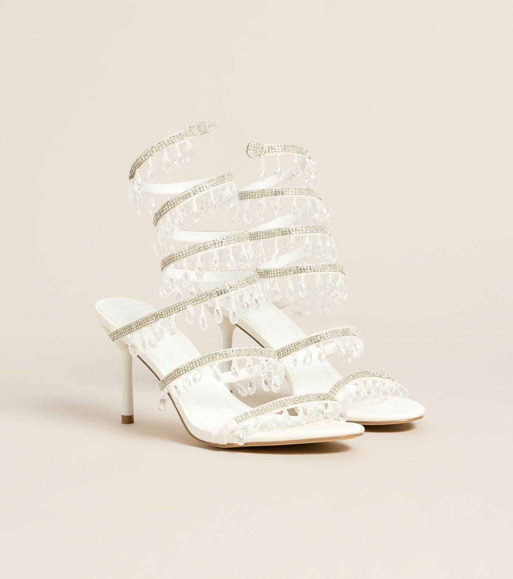 Dripping In Glam Beaded Spiral Stiletto Heels