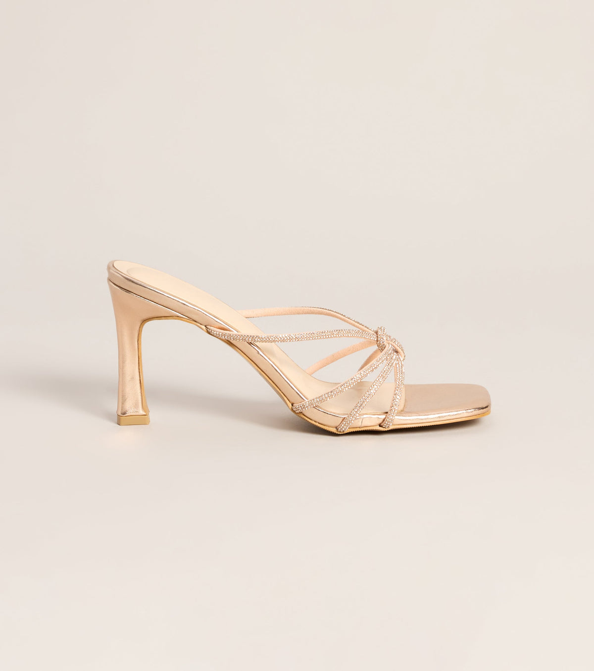 Tie The Look Rhinestone Stiletto Mules