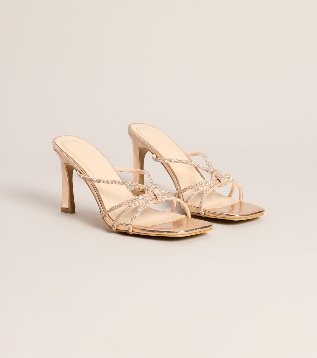 Tie The Look Rhinestone Stiletto Mules