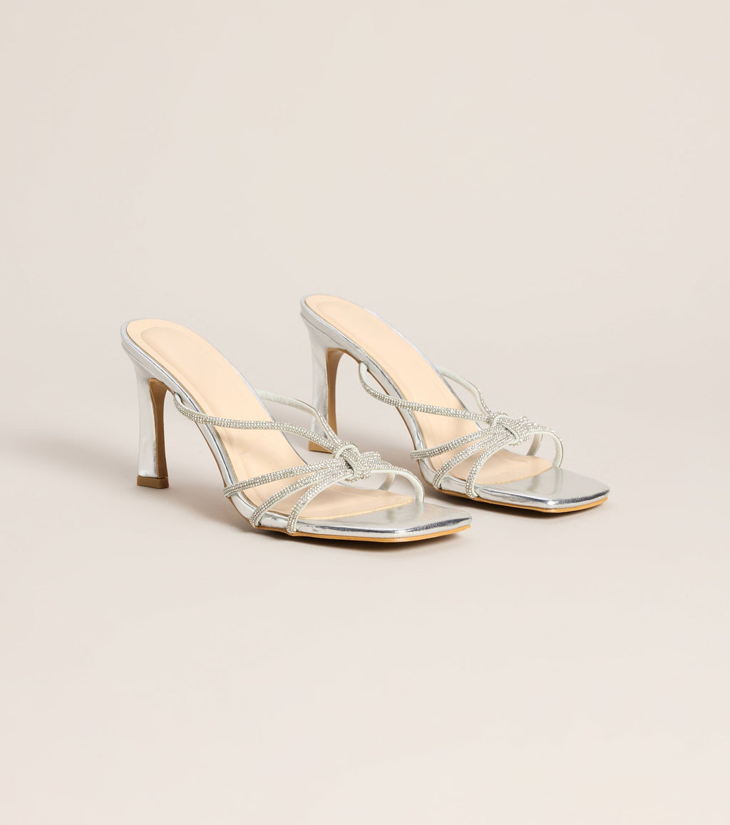 Tie The Look Rhinestone Stiletto Mules