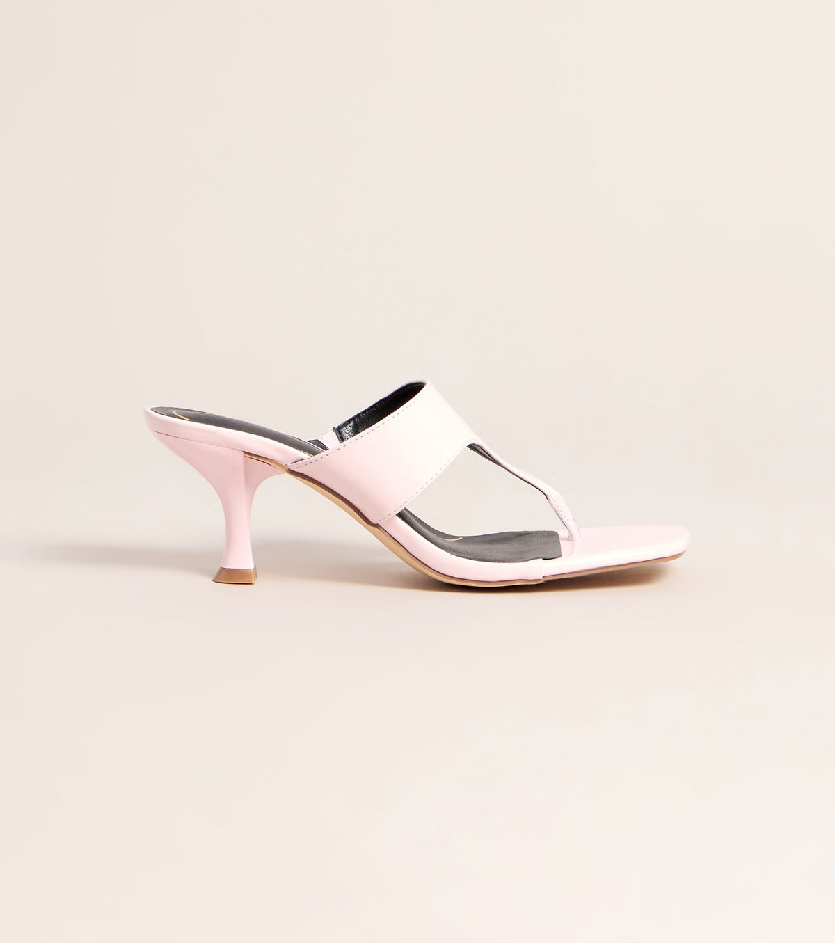 Sleek Step Patent Thong Kitten Heels