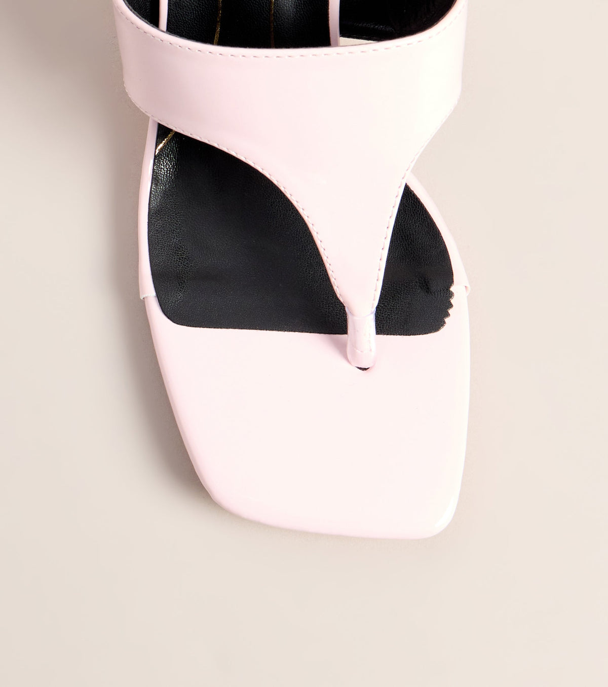 Sleek Step Patent Thong Kitten Heels