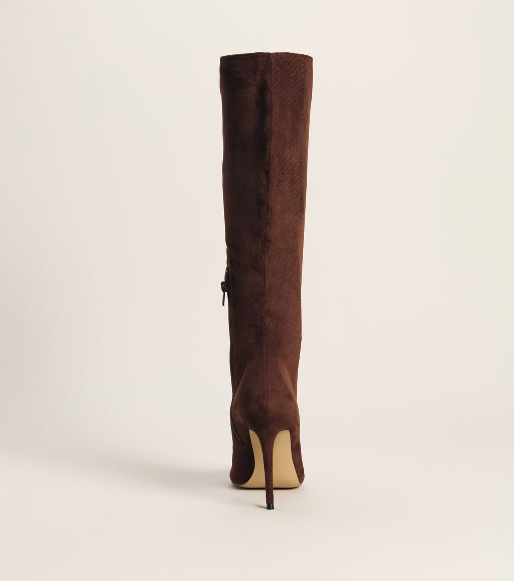 Lace Me Up Suede Stiletto Boots