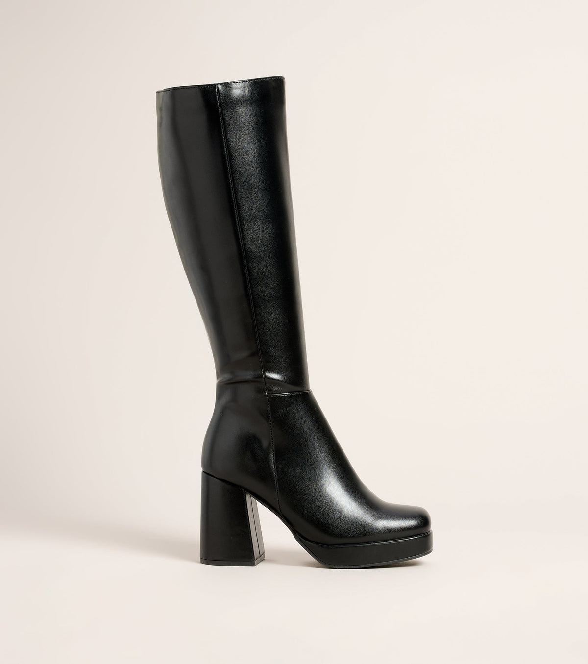 High Step Platform Knee High Boots
