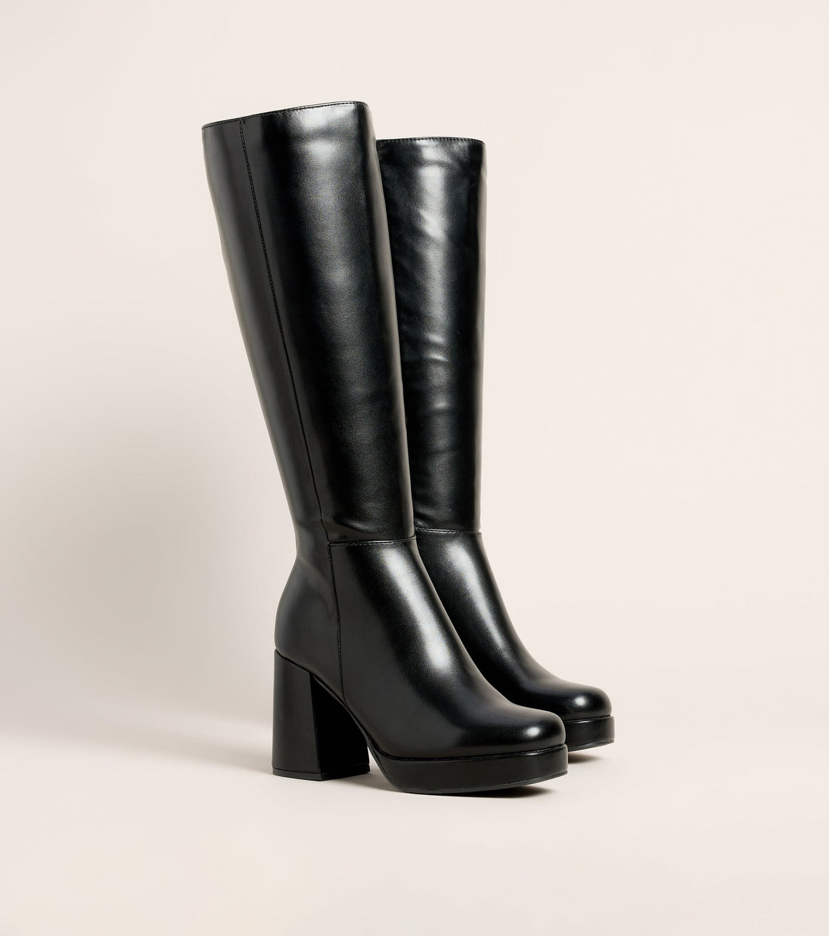 High Step Platform Knee High Boots