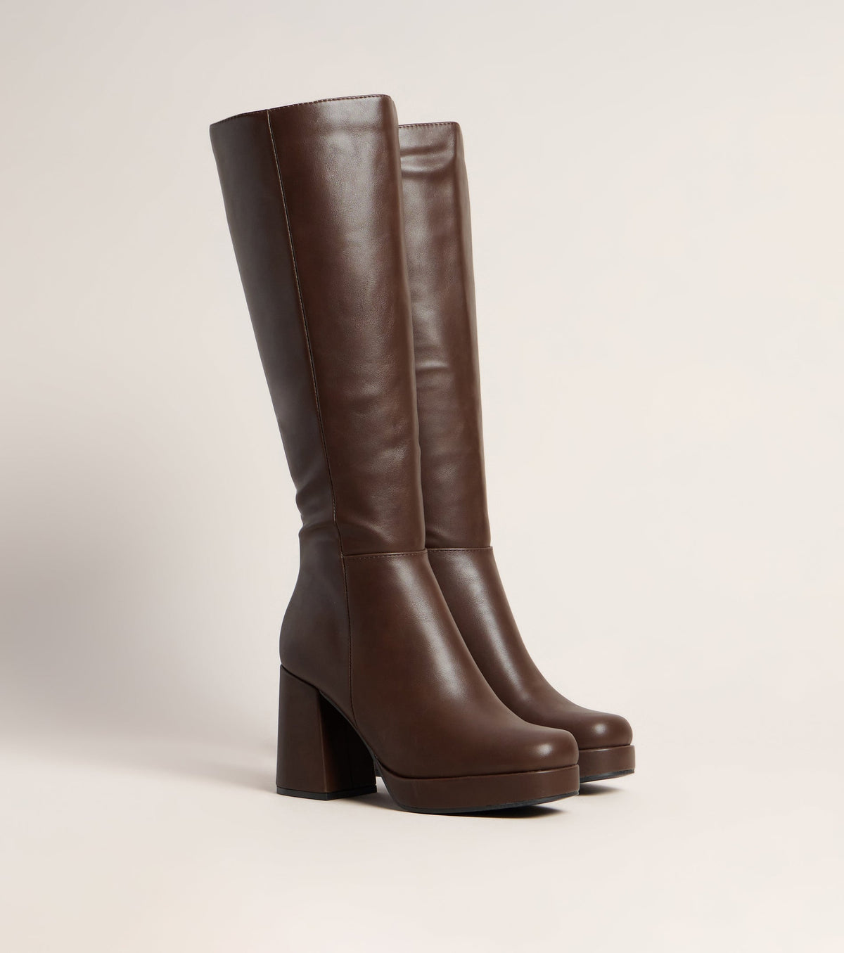 High Step Platform Knee High Boots