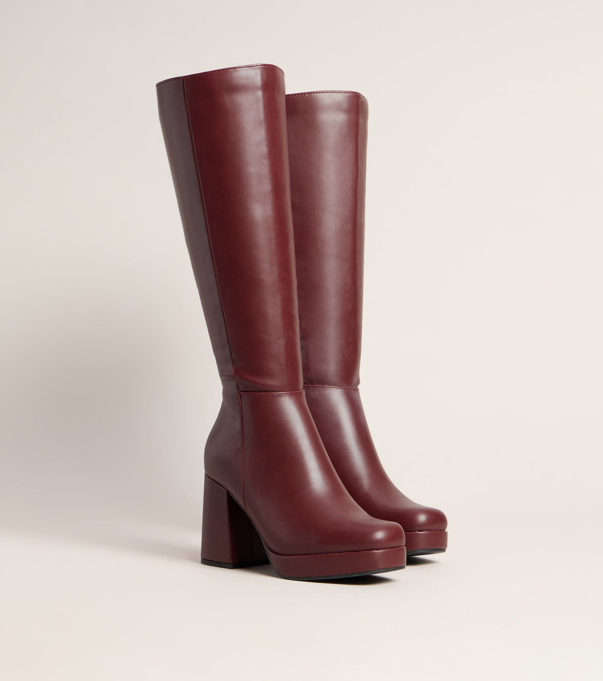 High Step Platform Knee High Boots