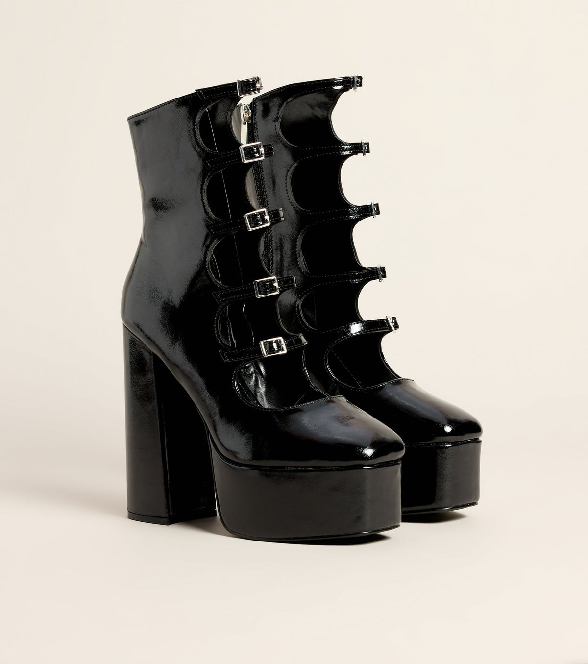 Risky Business Patent Buckle Booties