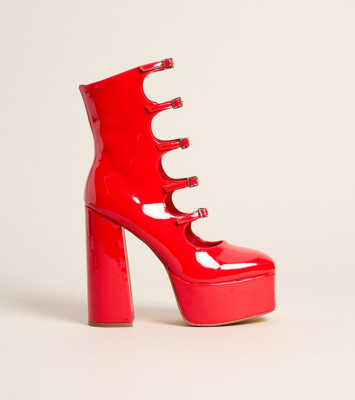 Risky Business Patent Buckle Booties