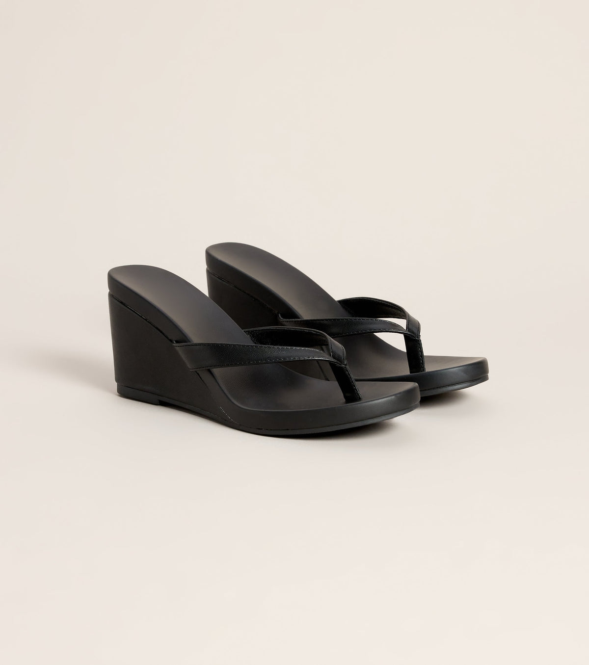 Elevated Look Faux Leather Wedge Sandals